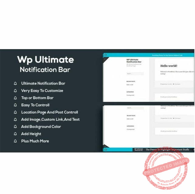 WP Ultimate Notification Bar - Wordpress Plugin